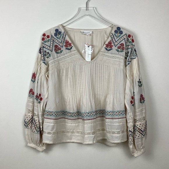 Anthropology Embroidered Blouse - Picture 1 of 6